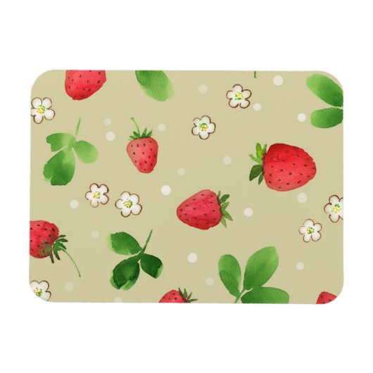 Erdbeermuster Magnet (Horizontal)