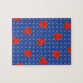 Erdbeermuster mit Punkten Puzzle (Horizontal)