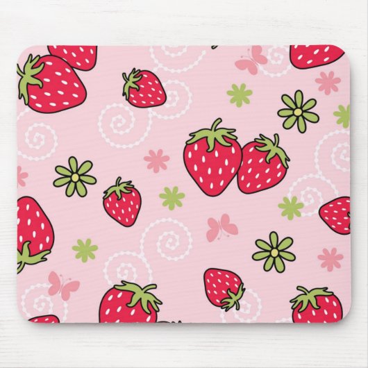 Erdbeermuster Mousepad (Vorne)