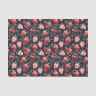 Erdbeermuster Navy Blue Hintergrund Decoupage Seidenpapier