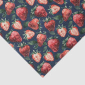 Erdbeermuster Navy Blue Hintergrund Decoupage Seidenpapier (Ausschnitt)