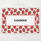 Erdbeermuster | Niedlich & Fun Küche Lebensmitteletikett (Einzelnes Label)