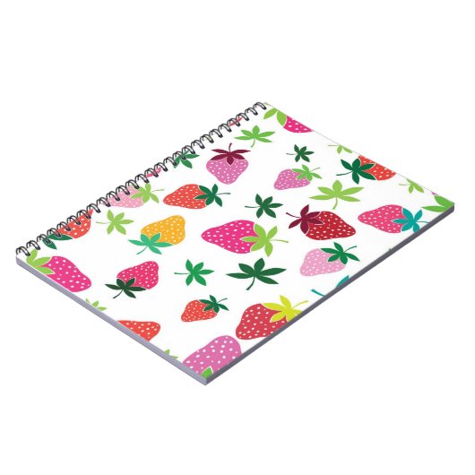 Erdbeermuster Notizblock (Linke Seite)