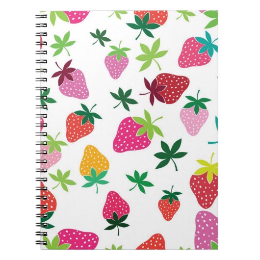 Erdbeermuster Notizblock (Vorderseite)