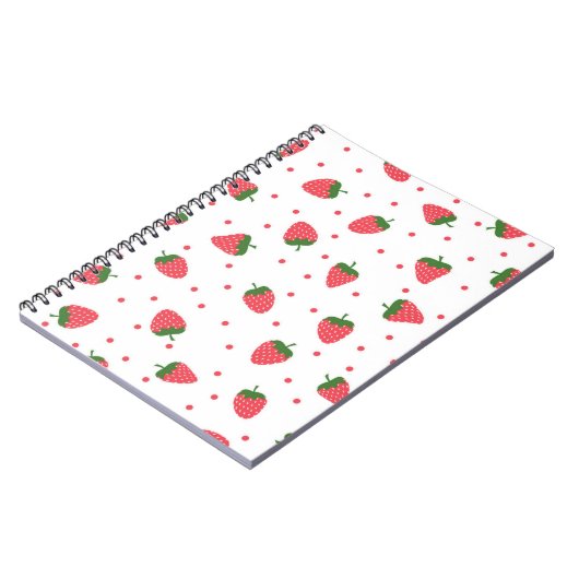 Erdbeermuster Notizblock (Linke Seite)