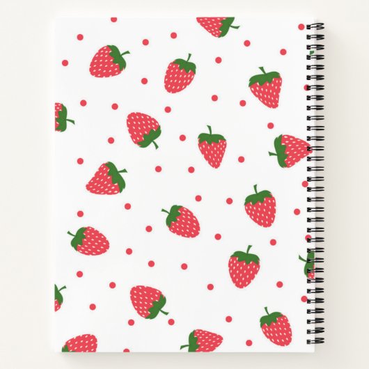 Erdbeermuster Notizblock (Rückseite)