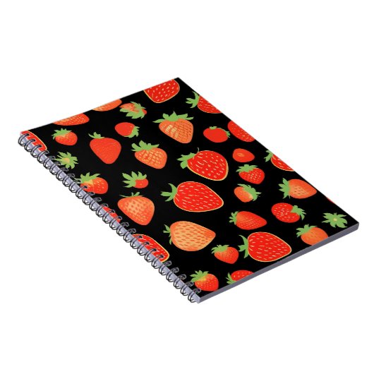 Erdbeermuster Notizblock (Rechte Seite)