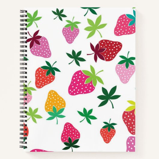 Erdbeermuster Notizblock (Vorderseite)