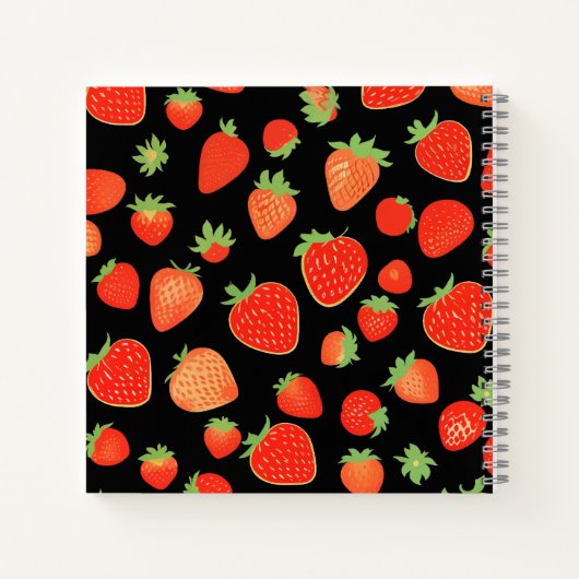 Erdbeermuster Notizblock (Rückseite)