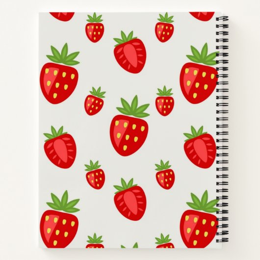 Erdbeermuster Notizblock (Rückseite)