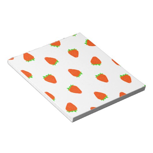 Erdbeermuster Notizblock (angewinkelt)