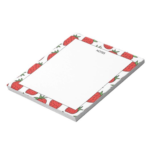 Erdbeermuster | Obstgeschwächte Notizblock (Rotiert)