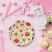 Erdbeermuster Pappteller (Party)