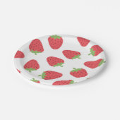Erdbeermuster Pappteller (Schrägansicht)