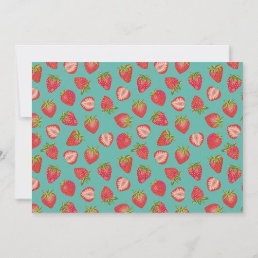 Erdbeermuster Personalisierter Name Mitteilungskarte (Rückseite)