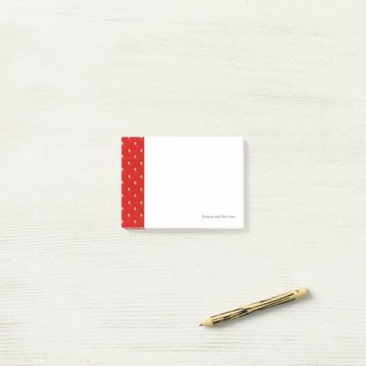 Erdbeermuster Post-it Klebezettel (Auf Schreibtisch)