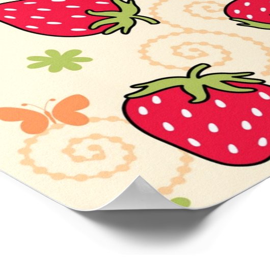 Erdbeermuster Poster (Ecke)