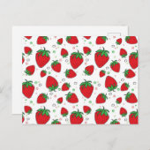 Erdbeermuster Postkarte (Vorne/Hinten)