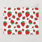 Erdbeermuster Postkarte (Vorderseite)