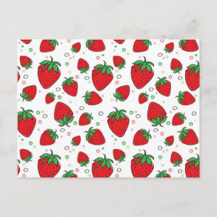 Erdbeermuster Postkarte