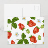 Erdbeermuster Postkarte (Vorne/Hinten)