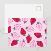 Erdbeermuster Postkarte (Vorne/Hinten)