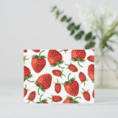 Erdbeermuster Postkarte (Stehend Vorderseite)