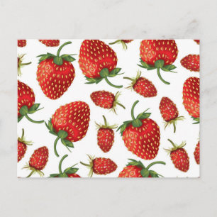 Erdbeermuster Postkarte
