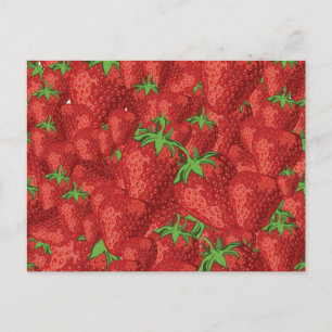 Erdbeermuster Postkarte