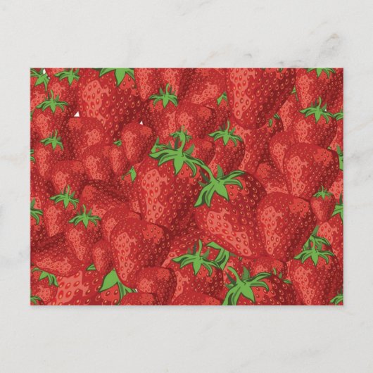 Erdbeermuster Postkarte (Vorderseite)