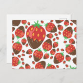 Erdbeermuster Postkarte (Vorne/Hinten)