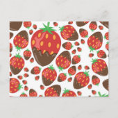 Erdbeermuster Postkarte (Vorderseite)
