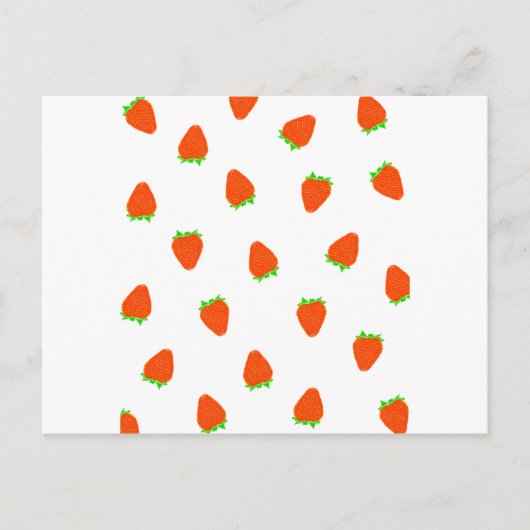Erdbeermuster Postkarte (Vorderseite)