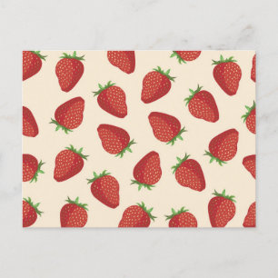 Erdbeermuster Postkarte