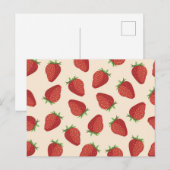 Erdbeermuster Postkarte (Vorne/Hinten)