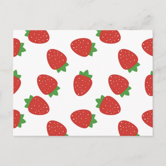 Erdbeermuster Postkarte (Vorderseite)