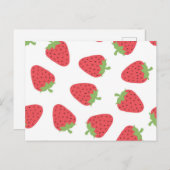 Erdbeermuster Postkarte (Vorne/Hinten)