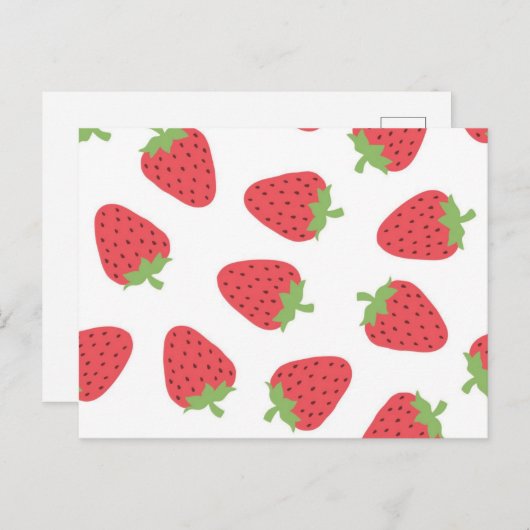 Erdbeermuster Postkarte (Vorne/Hinten)