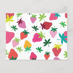Erdbeermuster Postkarte