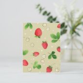 Erdbeermuster Postkarte (Stehend Vorderseite)