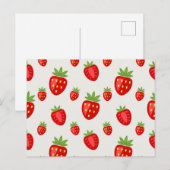 Erdbeermuster Postkarte (Vorne/Hinten)