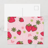 Erdbeermuster Postkarte (Vorne/Hinten)