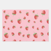 Erdbeermuster Rosa Geschenkpapier Set (Vorderseite 2)