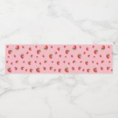 Erdbeermuster Rosa Wasserflaschenetikett (Einzelnes Label)