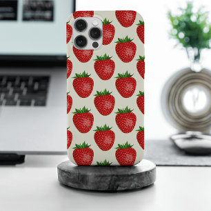 Erdbeermuster, rote Erdbeeren, Obst, Blatt Case-Mate iPhone Hülle