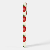 Erdbeermuster, rote Erdbeeren, Obst, Blatt iPhone Hülle (Rechte Seite)