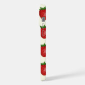 Erdbeermuster, rote Erdbeeren, Obst, Blatt iPhone Hülle (Linke Seite)