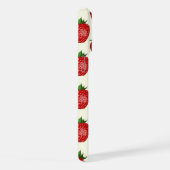 Erdbeermuster, rote Erdbeeren, Obst, Blatt iPhone Hülle (Rechte Seite)