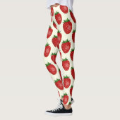 Erdbeermuster, rote Erdbeeren, Obst, Blatt Leggings (Links)