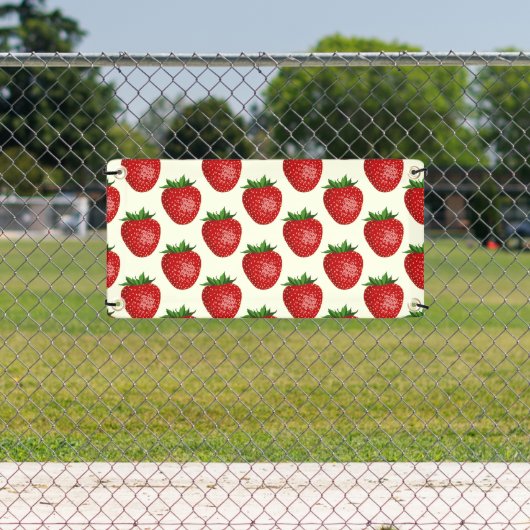 Erdbeermuster, Rote Erdbeeren, Obst, Leaf Banner (Insitu)